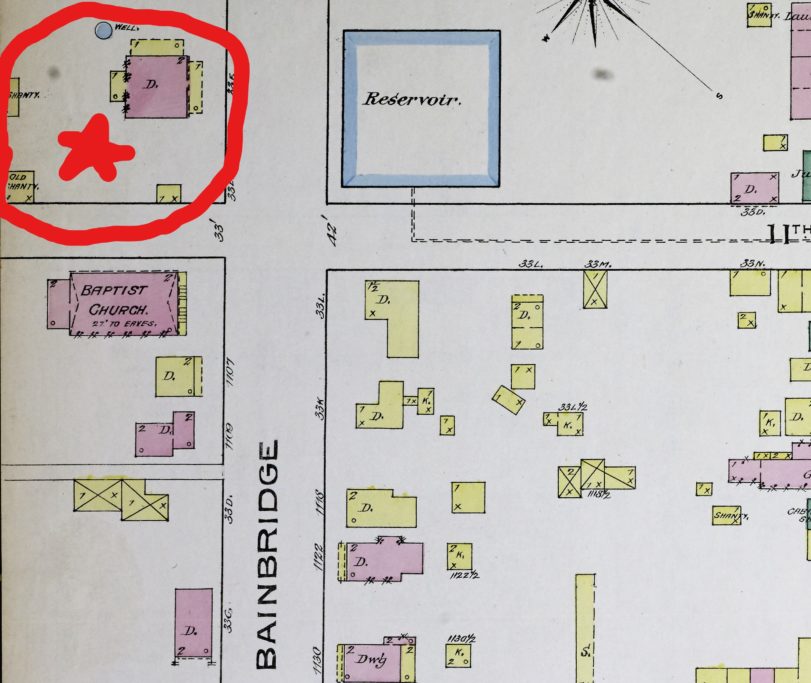 (Library of Congress) — Sanborn Fire Insurance Map from Richmond (1886) — Plate 33 — showing property in 1886, including a Shanty, an Old Shanty, and Well