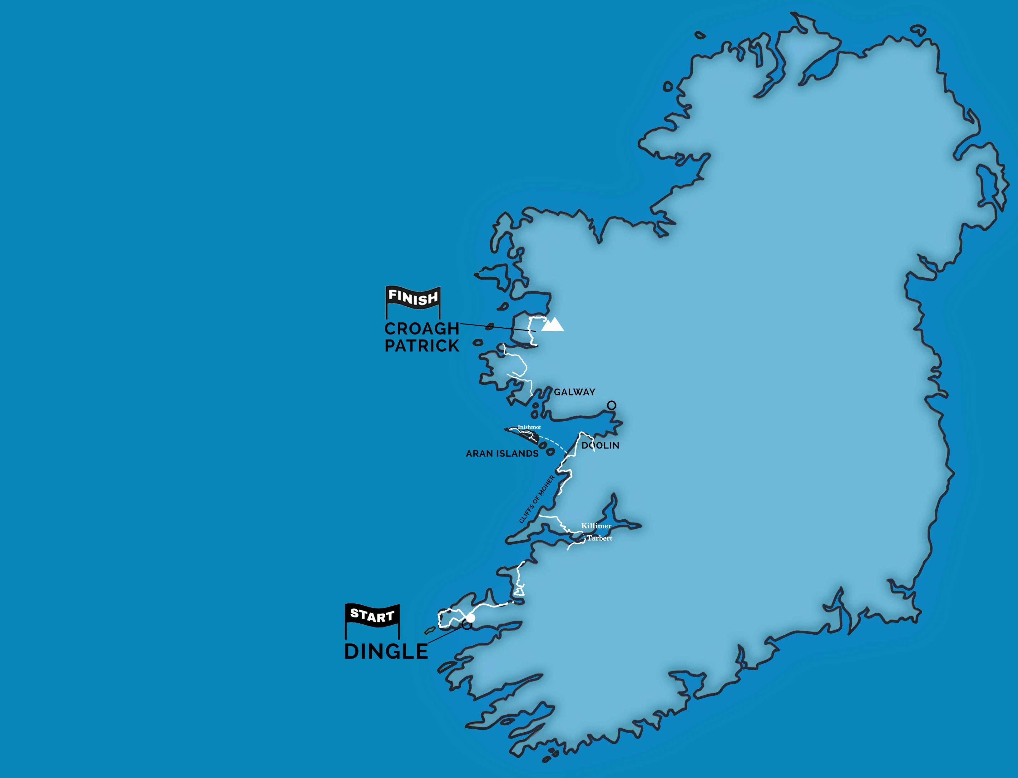 Map of the route David Paul Cook for his 10 Marathons in 10 Days.