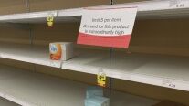 Customers clean off shelves fueled by coronavirus concerns