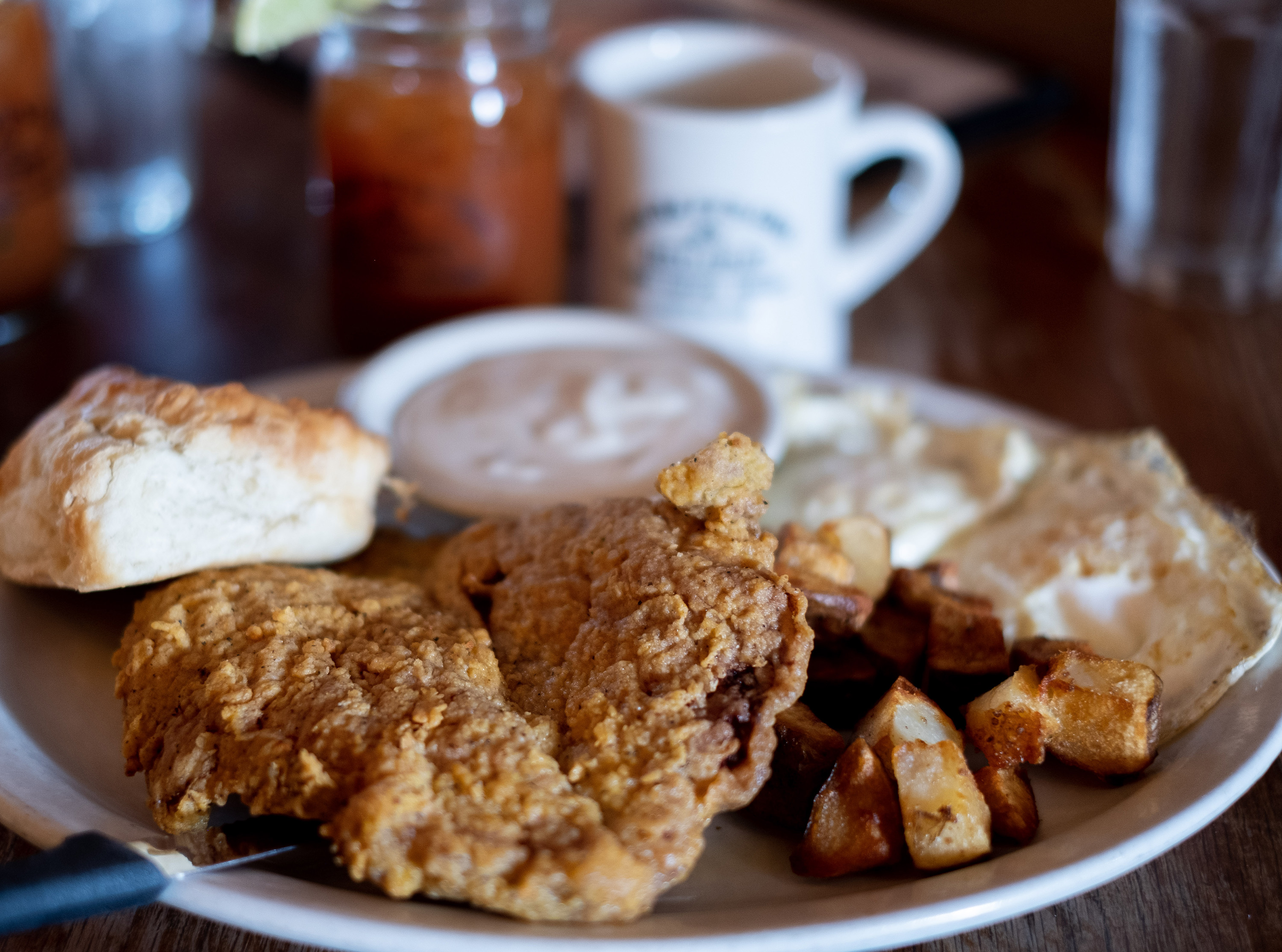 Fried chicken and buttermilk biscuits