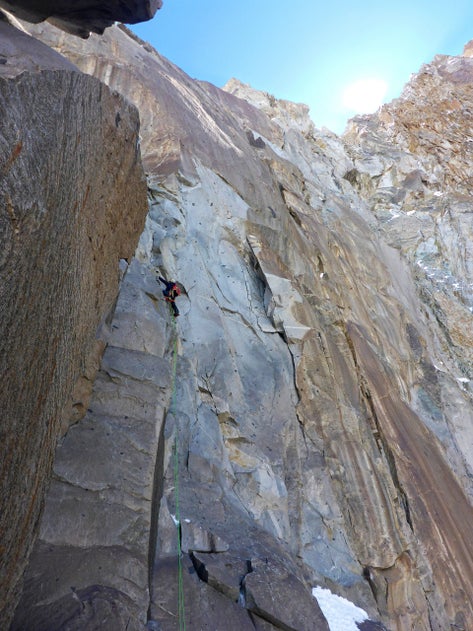 Day six on the route, pushing for the top of the headwall.