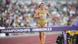 German steeplechaser Gesa Krause running towards a barrier