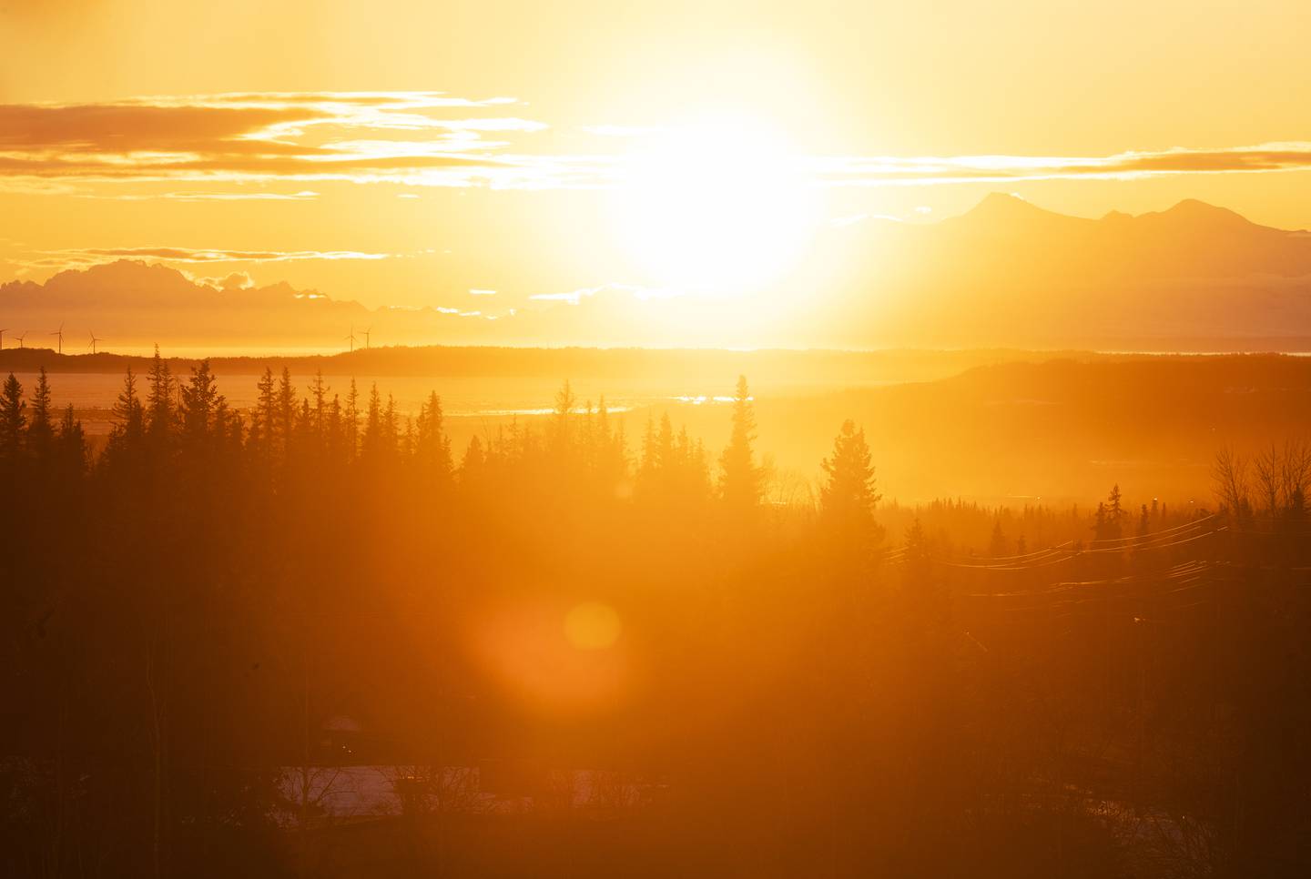 sunset, anchorage, spring