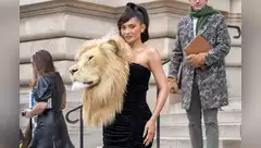 Kylie Jenner stuns in faux lion head gown
