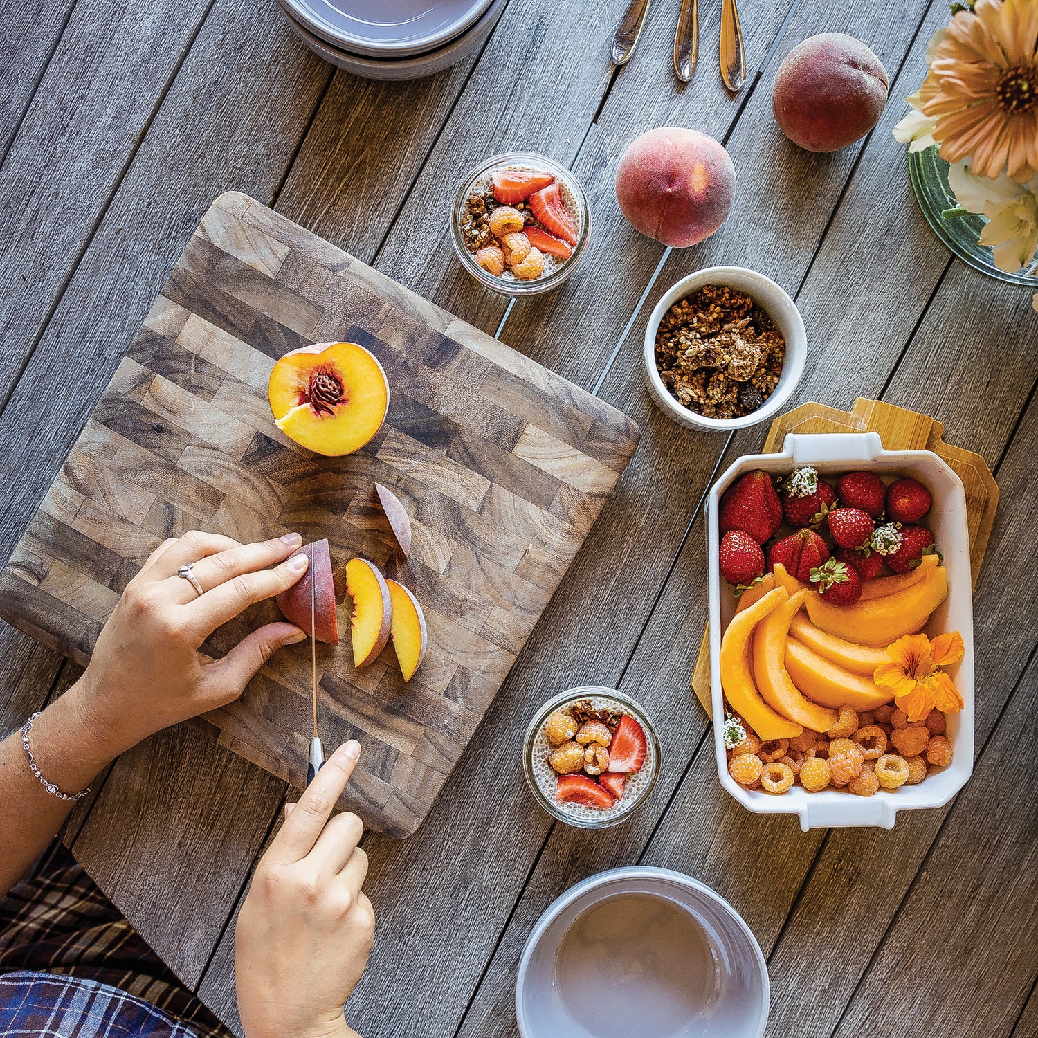 Seed-to-table produce from the garden at NewTree Ranch