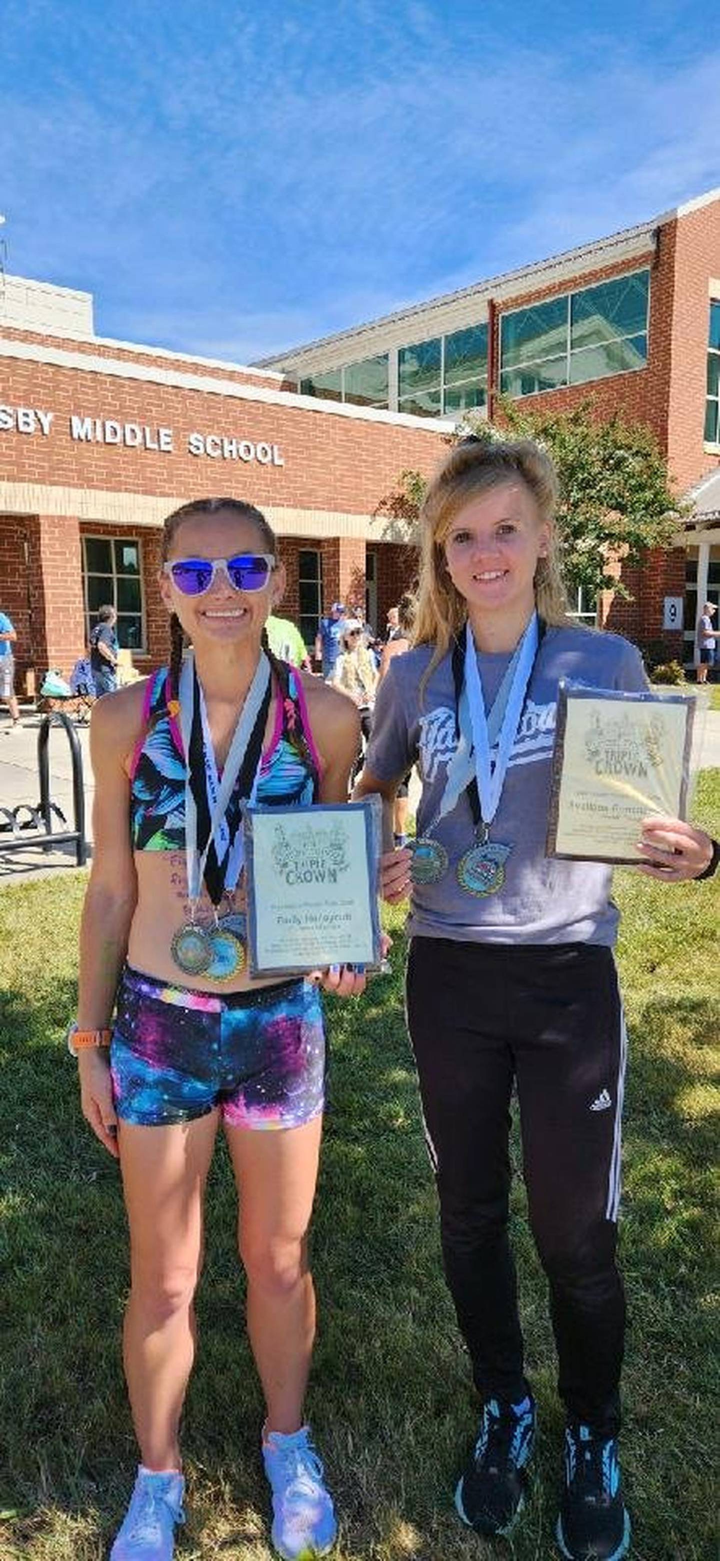 Emily Honeycutt, left, won her fourth consecutive CRR Grand Prix title and fifth in six years. Svitlana Honcharova (formerly known as Svetlana Goncharova) was the runner-up for the second consecutive year. Courtesy of Cindy Fitchett
