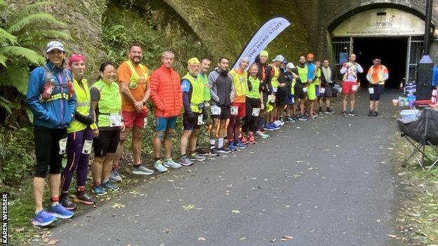 Runners line up to start the Tunnel