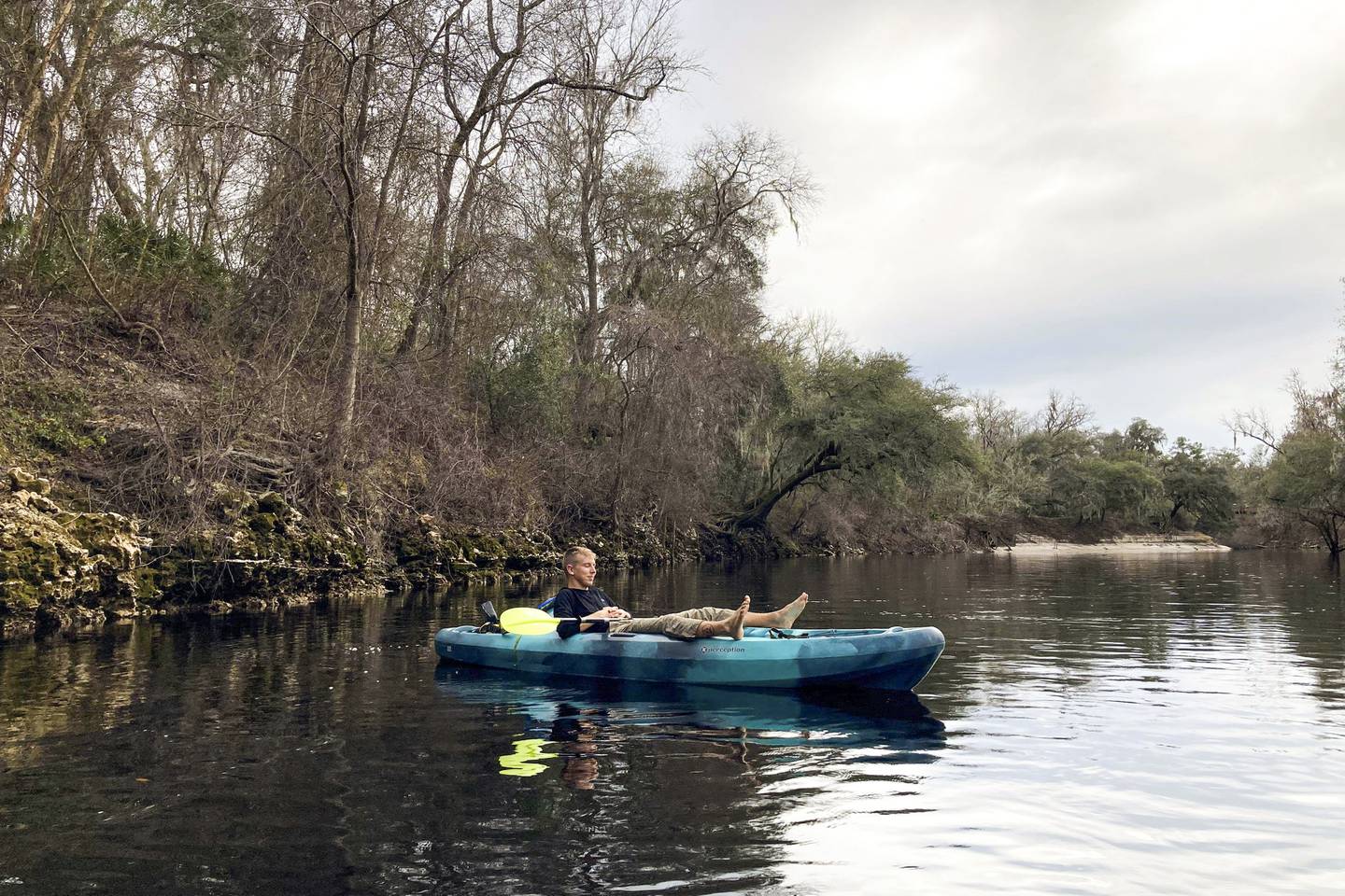It was so peaceful paddling the Suwannee... before the downpour.