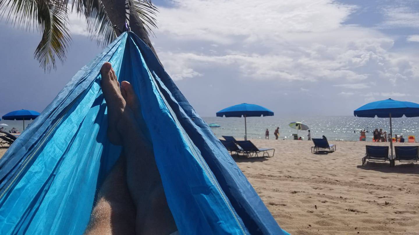 Textbook Type I fun: Laying in a hammock on the beach on a perfect, sunny day.