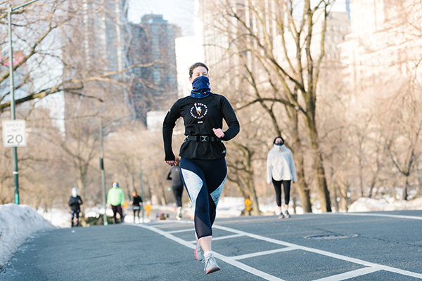 Group Training female runner winter 2021 Central Park