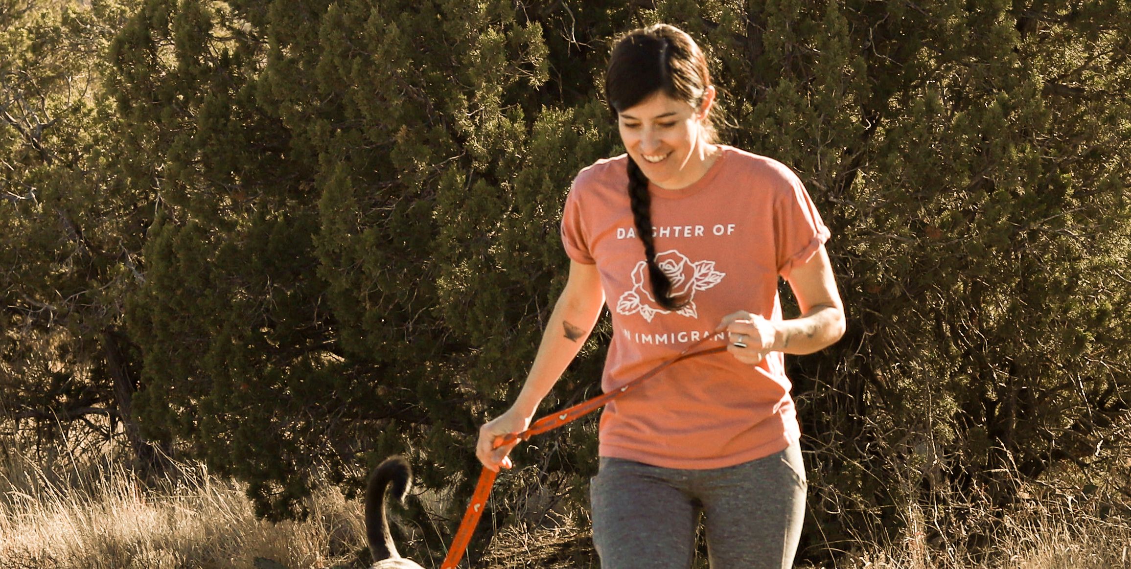 a runner with epilepsy runs with her dog who also has the disease